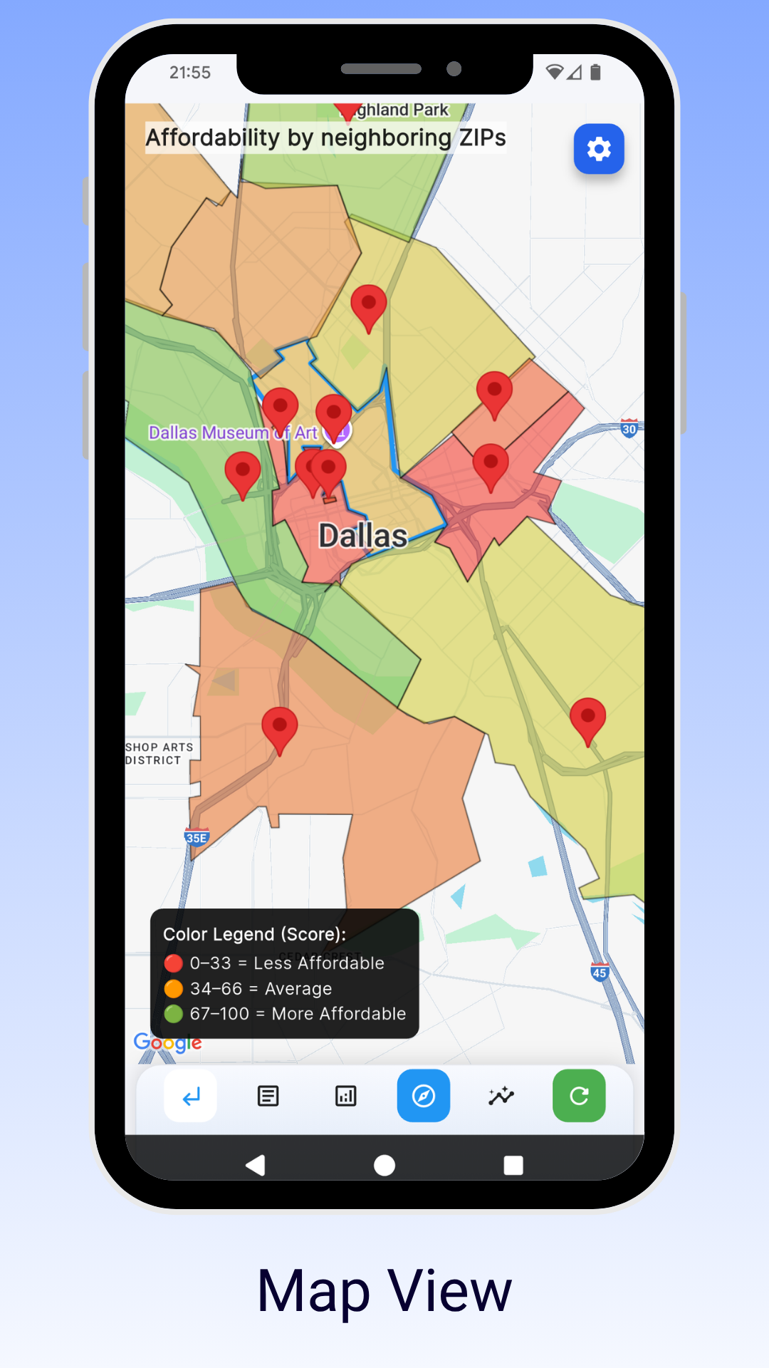 Compare affordability by neighborhood on a map